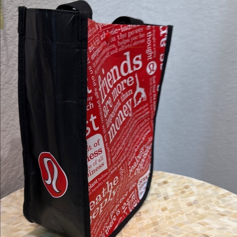 Lululemon Red and Black Tote Bag